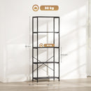 HOMCOM Industrial Bookshelf, Freestanding Bookcase, Dark Grey and Black