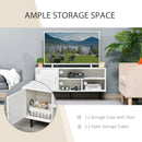 HOMCOM TV Stand Cabinet with Shelves and Cable Hole for Living Room, White