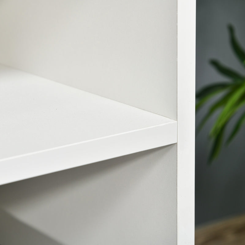 HOMCOM TV Stand Cabinet with Shelves and Cable Hole for Living Room, White