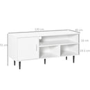 HOMCOM TV Stand Cabinet with Shelves and Cable Hole for Living Room, White