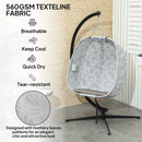 Outsunny Hanging Egg Chair Outdoor Indoor Swing Chair, Folding Basket, Sand