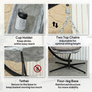 Outsunny Hanging Egg Chair Outdoor Indoor Swing Chair, Folding Basket, Sand