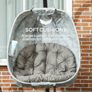 Outsunny Hanging Egg Chair Outdoor Indoor Swing Chair, Folding Basket, Sand