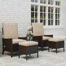 Outsunny 5 PCS Rattan Garden Furniture Set w/ Cushions