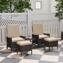 Outsunny 5 PCS Rattan Garden Furniture Set w/ Cushions