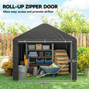 Outsunny 6.6 x 7.8ft Garden Storage Shed Tent Bike Tent, Dark Grey