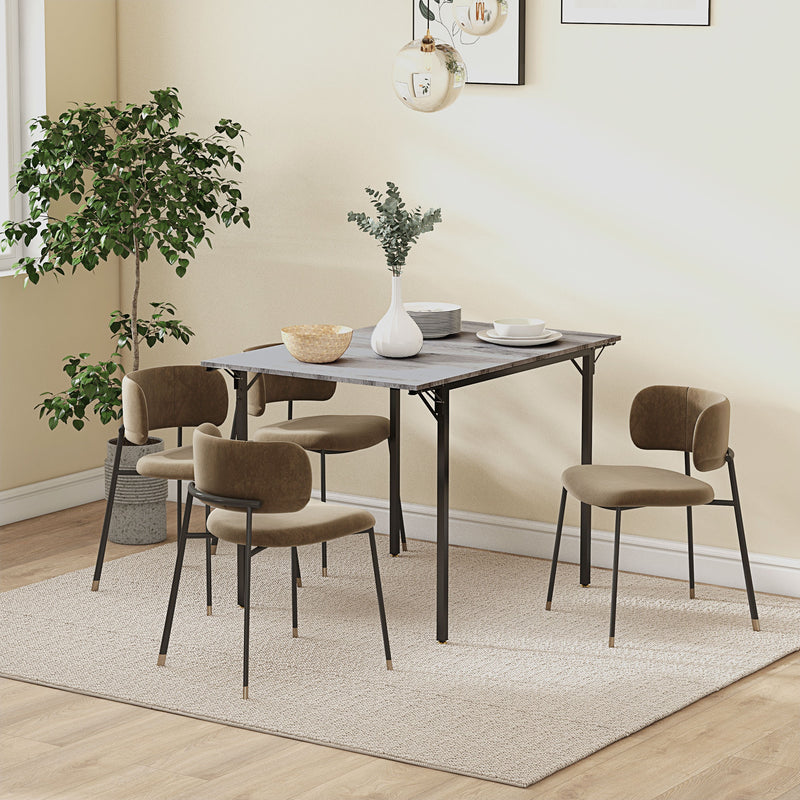 HOMCOM Folding Dining Table, Drop Leaf Table for 2-4 People, Grey