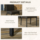 Outsunny 2 PCs Rattan Garden Chairs with Cushion, Wicker Dining Chairs, Brown