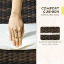 Outsunny 2 PCs Rattan Garden Chairs with Cushion, Wicker Dining Chairs, Brown