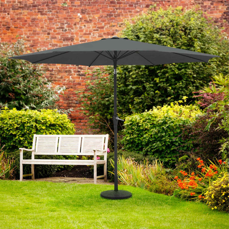 Silver & Stone Parasol Crank & Tilt 2.7m - Charcoal