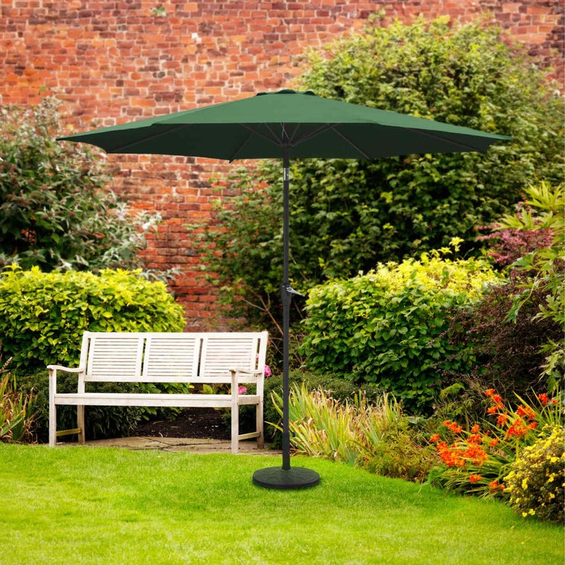 Silver & Stone Parasol Crank & Tilt 2.7m - Green