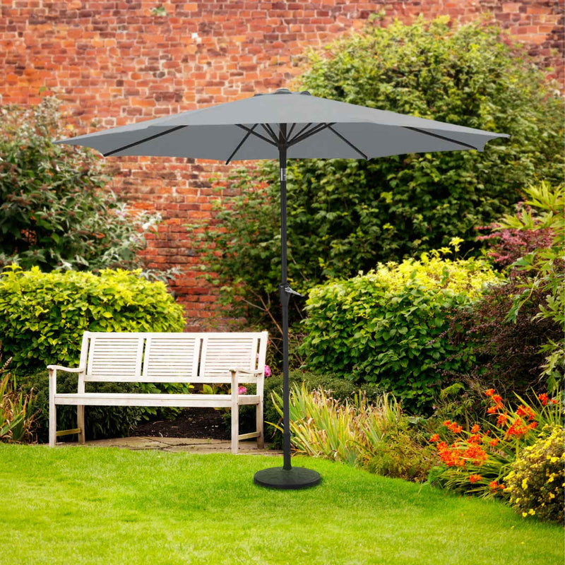 Silver & Stone Parasol Crank & Tilt 2.7m - Grey