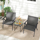 Patio Chairs Set Of 2 With Breathable Mesh Fabric And Metal Frame-Grey
