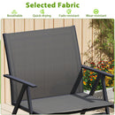 Patio Chairs Set Of 2 With Breathable Mesh Fabric And Metal Frame-Grey