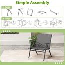 Patio Chairs Set Of 2 With Breathable Mesh Fabric And Metal Frame-Grey