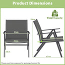 Patio Chairs Set Of 2 With Breathable Mesh Fabric And Metal Frame-Grey