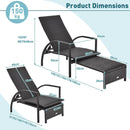 Patio Chaise Lounge with 5-Level Adjustable Backrest