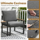 3 Pieces Patio Furniture Set with Soft Cushions for Backyard, Poolside, Porch, Balcony-Grey