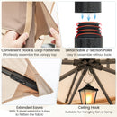 Patio Gazebo With Netting Walls Soft Top Double Roof Canopy With Sandbags-Khaki