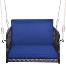 Patio Porch Swing Chair With Back And Seat Cushion For Patio Balcony Backyard-Navy