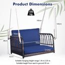 Patio Porch Swing Chair With Back And Seat Cushion For Patio Balcony Backyard-Navy