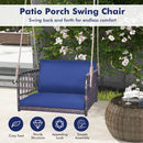 Patio Porch Swing Chair With Back And Seat Cushion For Patio Balcony Backyard-Navy
