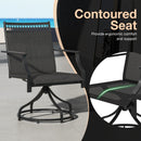 Patio Swivel Dining Chairs Set Of 2 With Quick-Drying Fabric-Grey