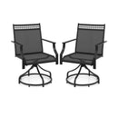 Patio Swivel Dining Chairs Set Of 2 With Quick-Drying Fabric-Grey