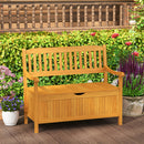 Patio Wood Storage Bench with 125L Inner Space