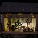 16cm LED Battery Operated Indoor Wooden Christmas Train & Carriages Scene