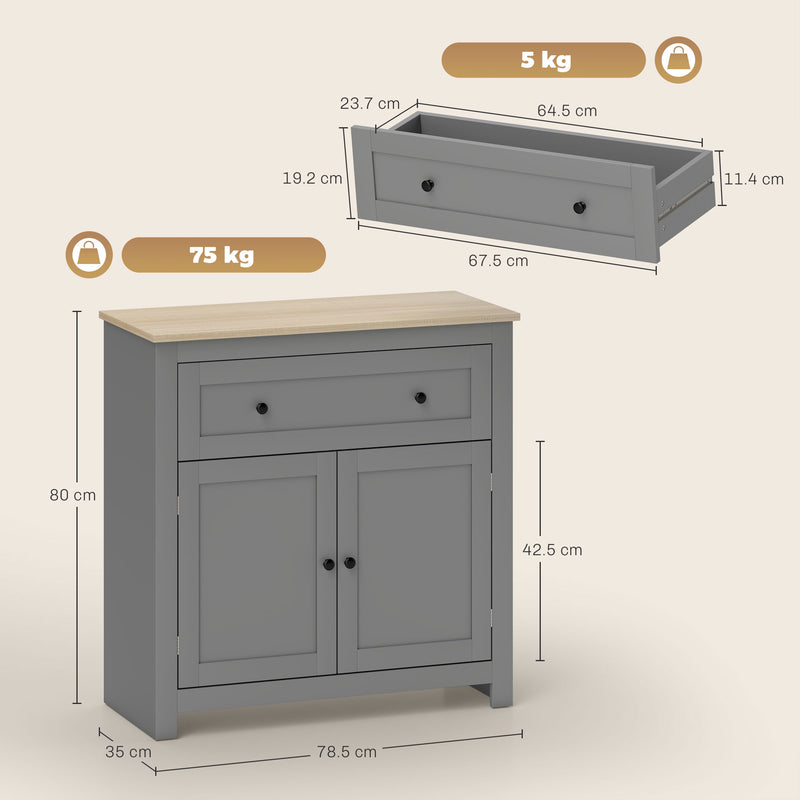 HOMCOM Sideboard Storage Cabinet with Adjustable Shelf, Drawer