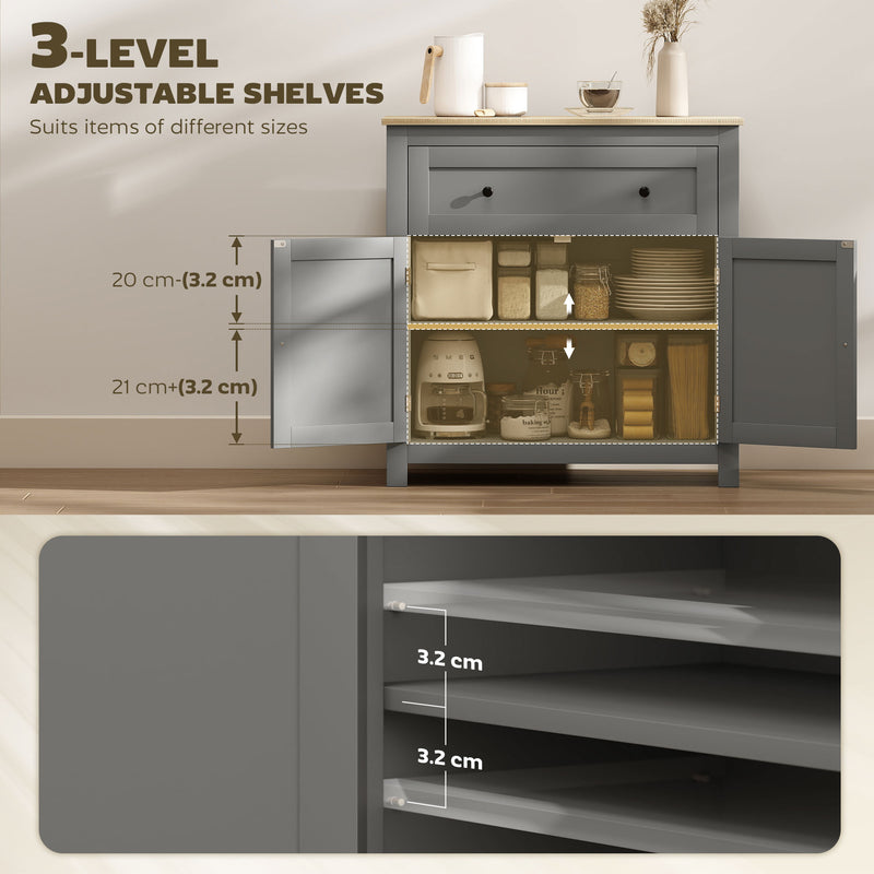 HOMCOM Sideboard Storage Cabinet with Adjustable Shelf, Drawer