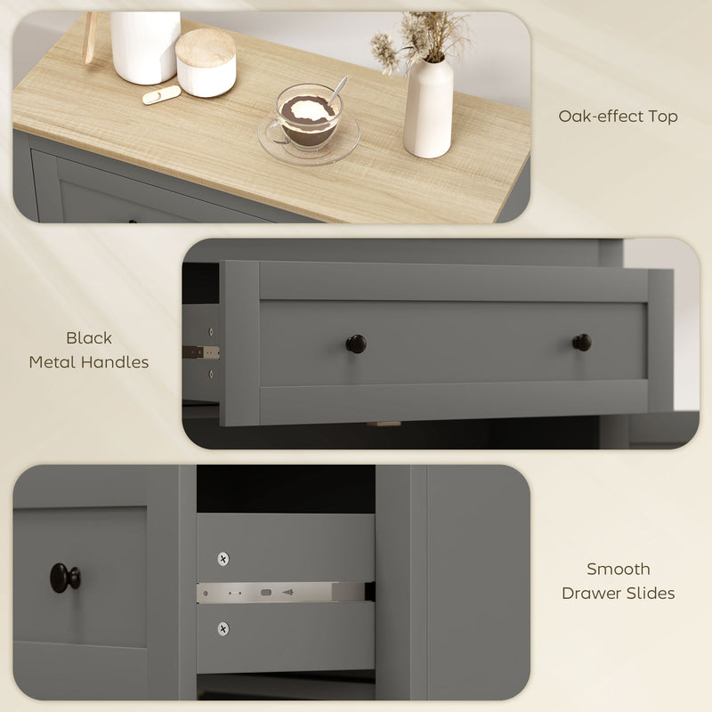 HOMCOM Sideboard Storage Cabinet with Adjustable Shelf, Drawer