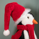40cm Soft Cuddly Puppa Penguin Christmas Decoration With Santa Hat