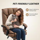 HOMCOM Pet-Friendly Leather Recliner Computer Chair With Footrest, Brown