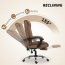 HOMCOM Pet-Friendly Leather Recliner Computer Chair With Footrest, Brown
