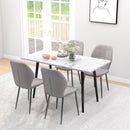 HOMCOM Modern Style Kitchen Chairs Set Of 4 With Flannel Upholstered, Light Grey