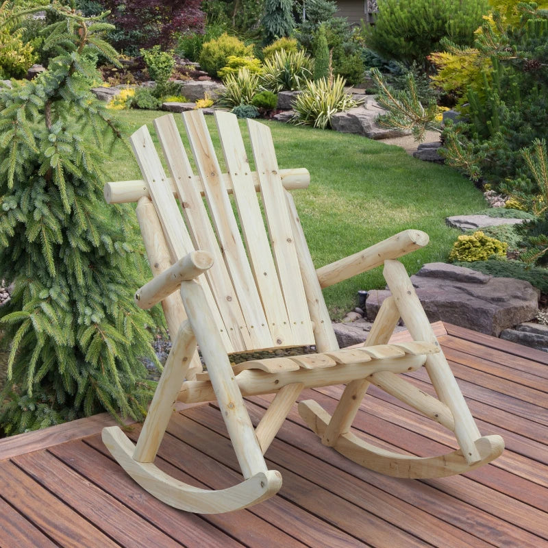 Outdoor wooden rocking hot sale chairs