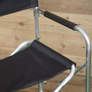 Outdoor Folding Garden Canvas Chair with Aluminium Frame in Black