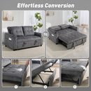 HOMCOM 2 Seater Sofa Bed, Click Clack Pull Out Bed Settee, Charcoal Grey