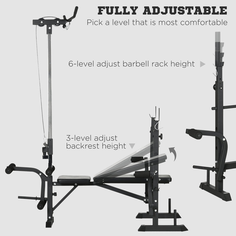 HOMCOM Adjustable Weight Bench Multifunction Full Body Workout Bench