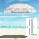 Outsunny 1.8 M Beach Umbrella Parasol With Sand Anchor, 30 Tilt, Light Grey