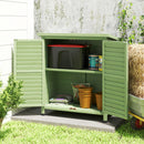 Outsunny Garden Storage Shed Solid Wood Garage Organisation W/ Doors, Green