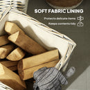 Outsunny Set of 3 Wicker Log Basket with Liner and Rope Handles, Beige