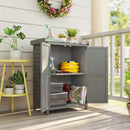 Outsunny Wooden Garden Shed, Garden Tool Storage Shed, Grey
