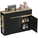 HOMCOM Sideboard, Storage Cabinet With 2 Drawers, 3 Open Shelves, Black