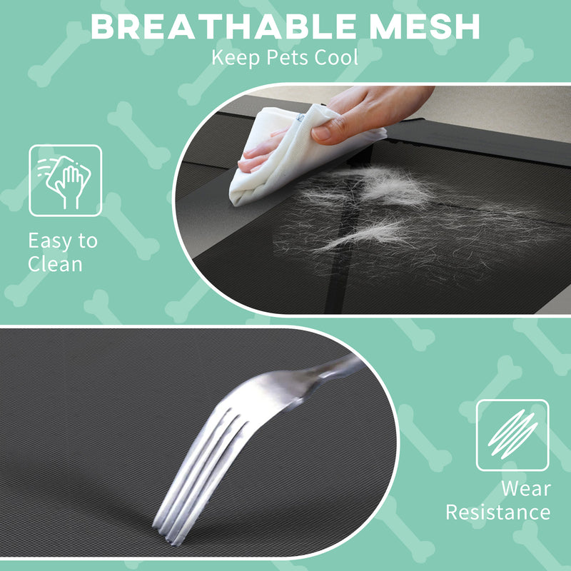 PawHut Cooling Raised Dog Bed w/ Breathable Mesh, Light Grey
