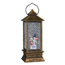 27cm  Christmas Dual Powered Water Spinner Antique Effect Lantern with Snowman Scene
