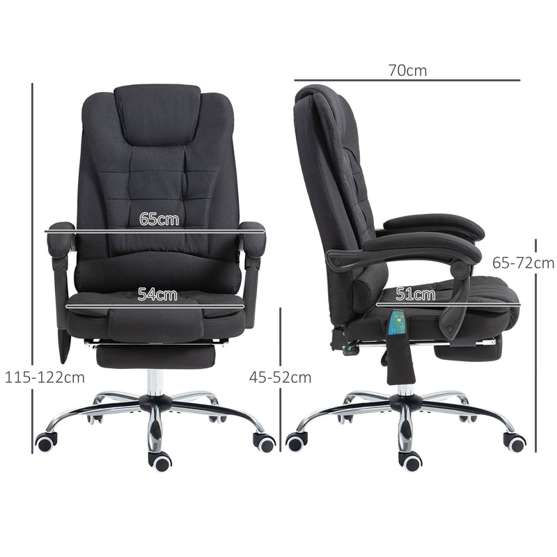 Vinsetto Heated Vibration Massage Office Chair with Footrest,Black