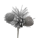 Christmas Sparkle Glittered Pick 14cm - Silver